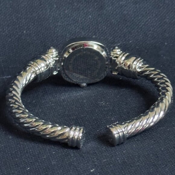 COTE D' AZUR Silver-Toned Jewelry Set Watch Necklace Earrings Clear Gemstones - Picture 8 of 16